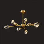 Glamorous Downrods Starburst Crystal Chandelier