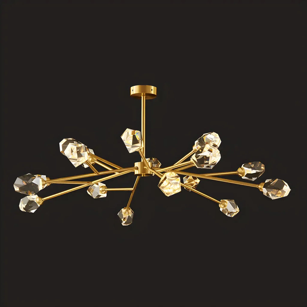 Glamorous Downrods Starburst Crystal Chandelier