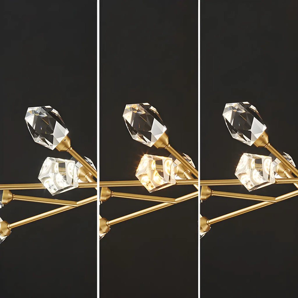 Glamorous Downrods Starburst Crystal Chandelier