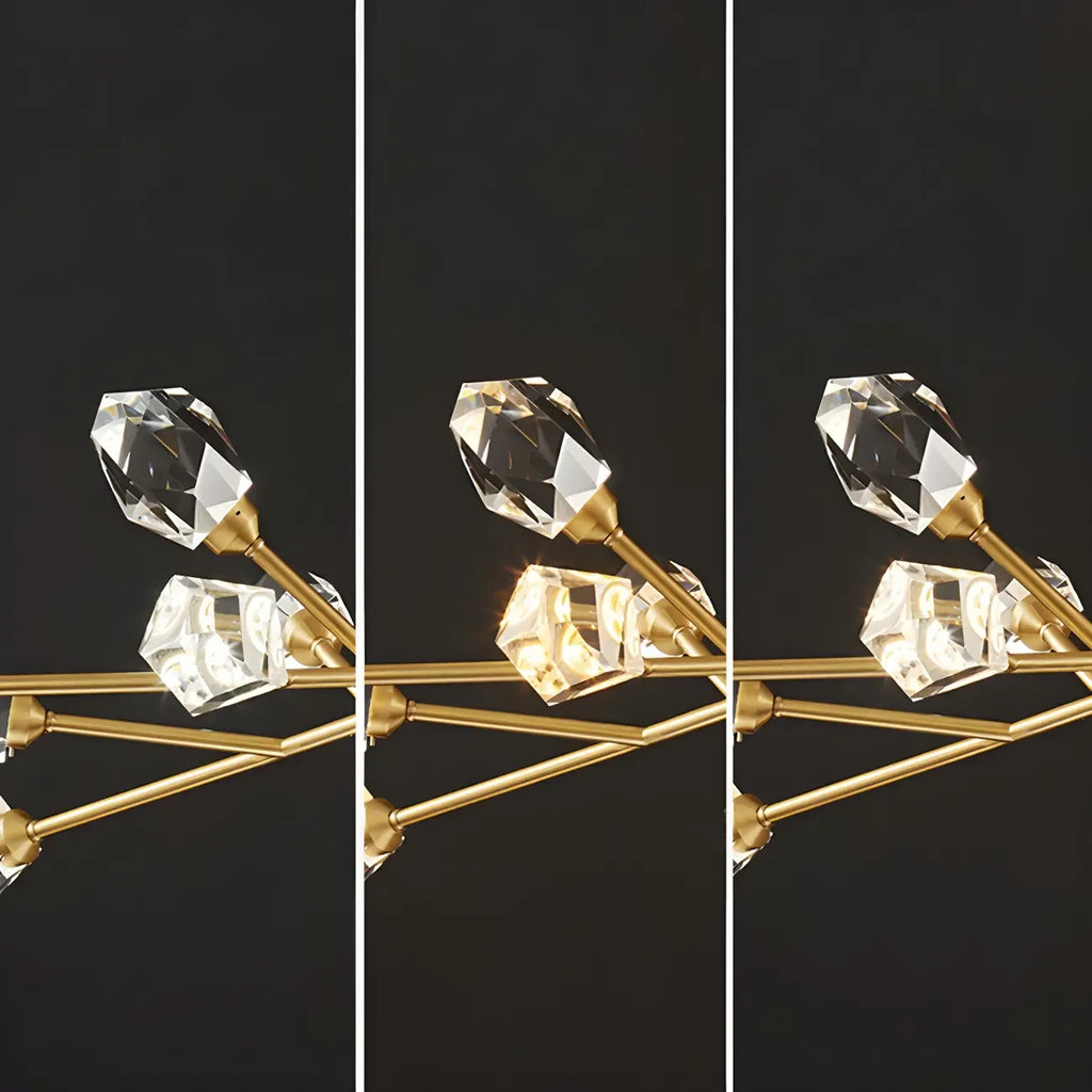 Glamorous Downrods Starburst Crystal Chandelier