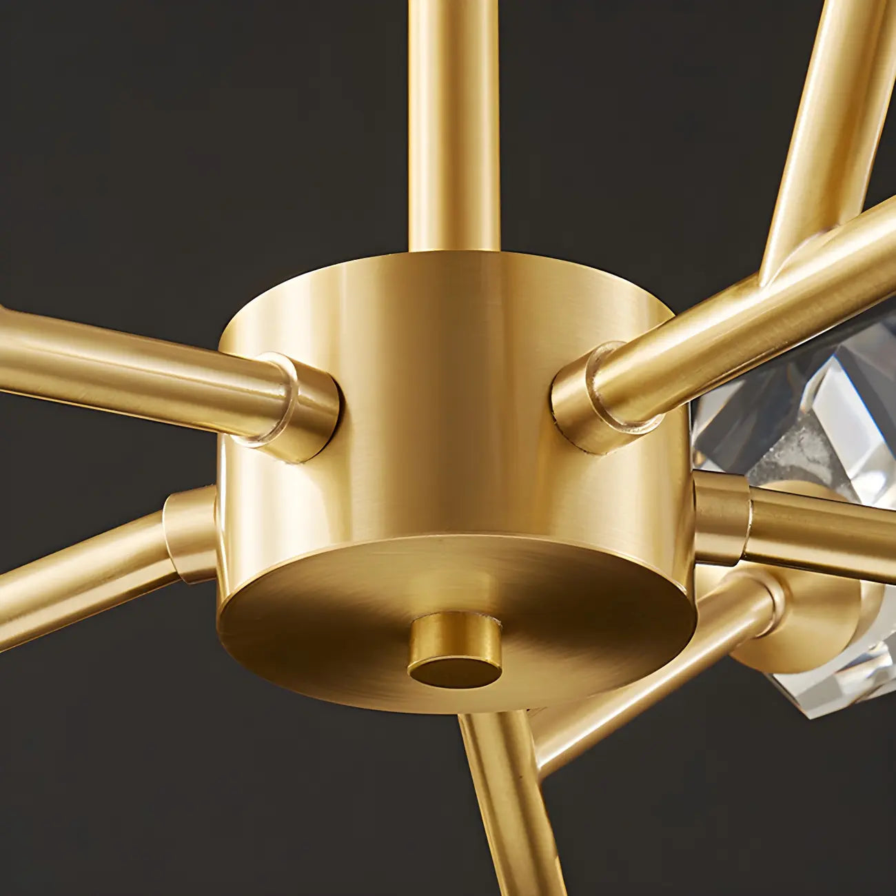 Glamorous Downrods Starburst Crystal Chandelier