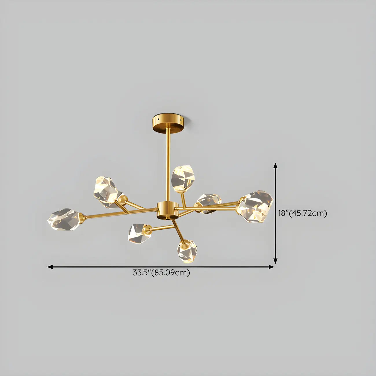 Glamorous Downrods Starburst Crystal Chandelier