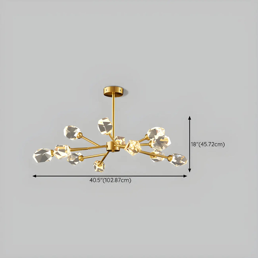 Glamorous Downrods Starburst Crystal Chandelier