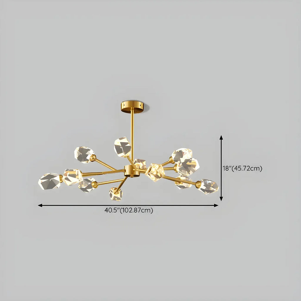 Glamorous Downrods Starburst Crystal Chandelier