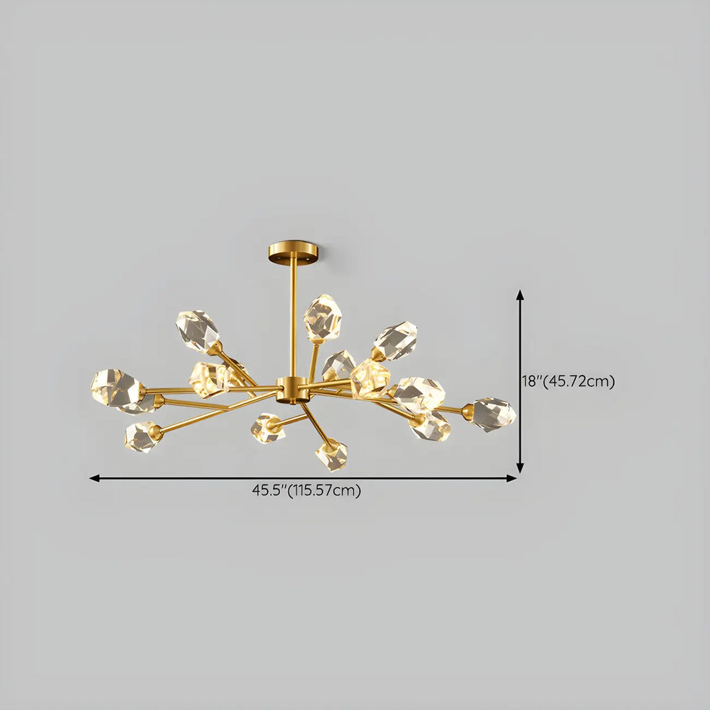 Glamorous Downrods Starburst Crystal Chandelier