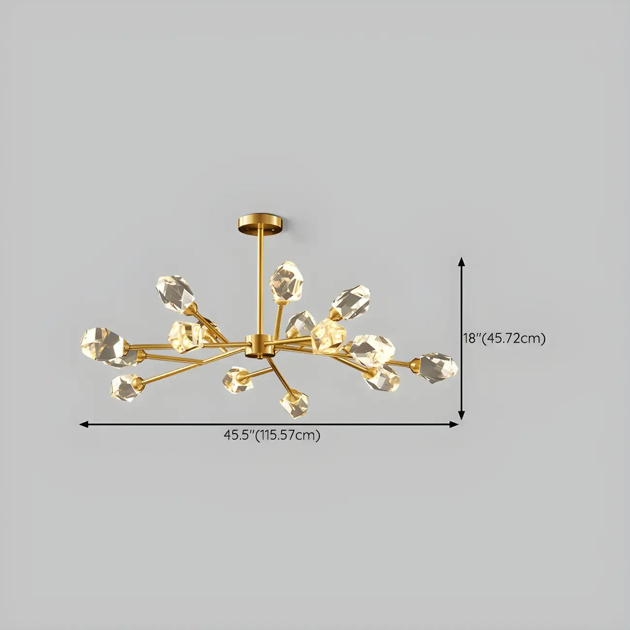 Glamorous Downrods Starburst Crystal Chandelier