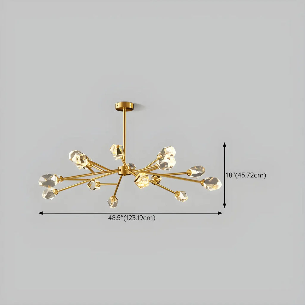Glamorous Downrods Starburst Crystal Chandelier