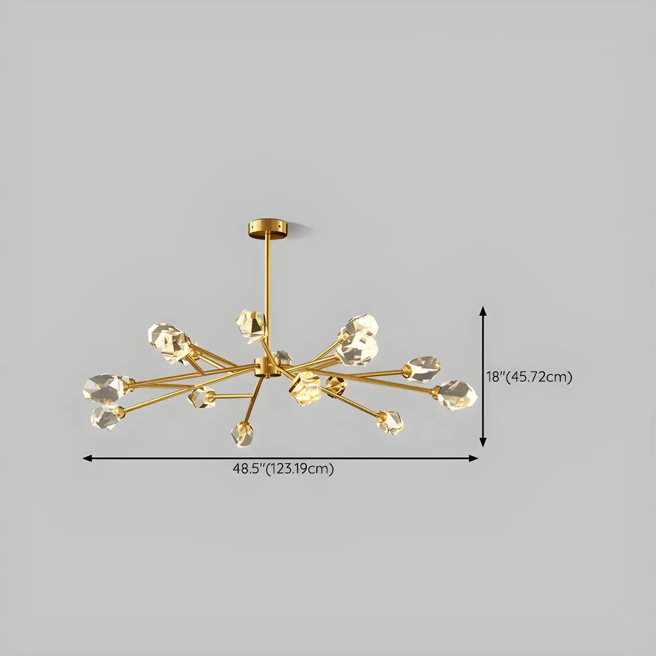 Glamorous Downrods Starburst Crystal Chandelier