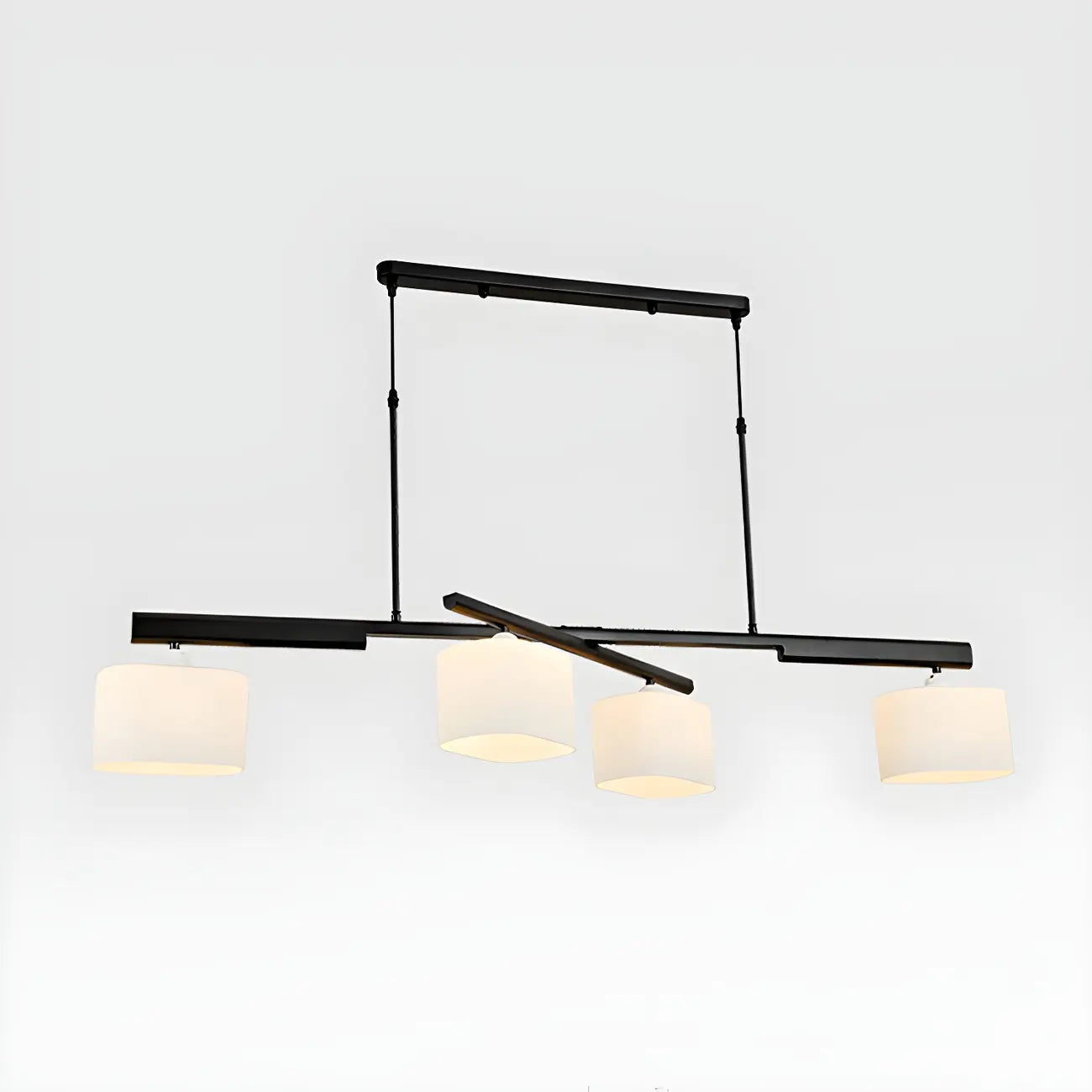 Minimalist 4-Light Cylinder Chandelier with Metal Frame