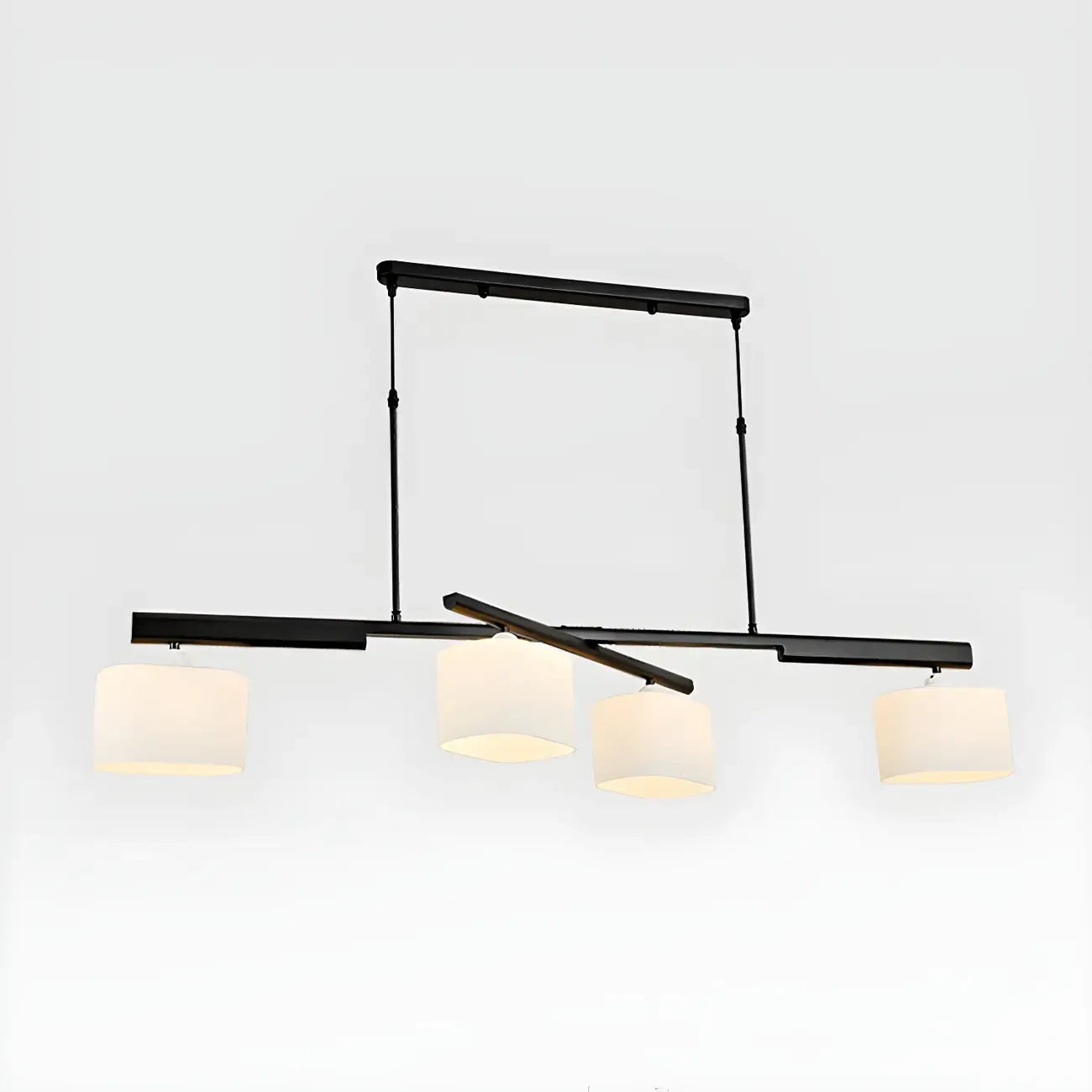 Minimalist 4-Light Cylinder Chandelier with Metal Frame