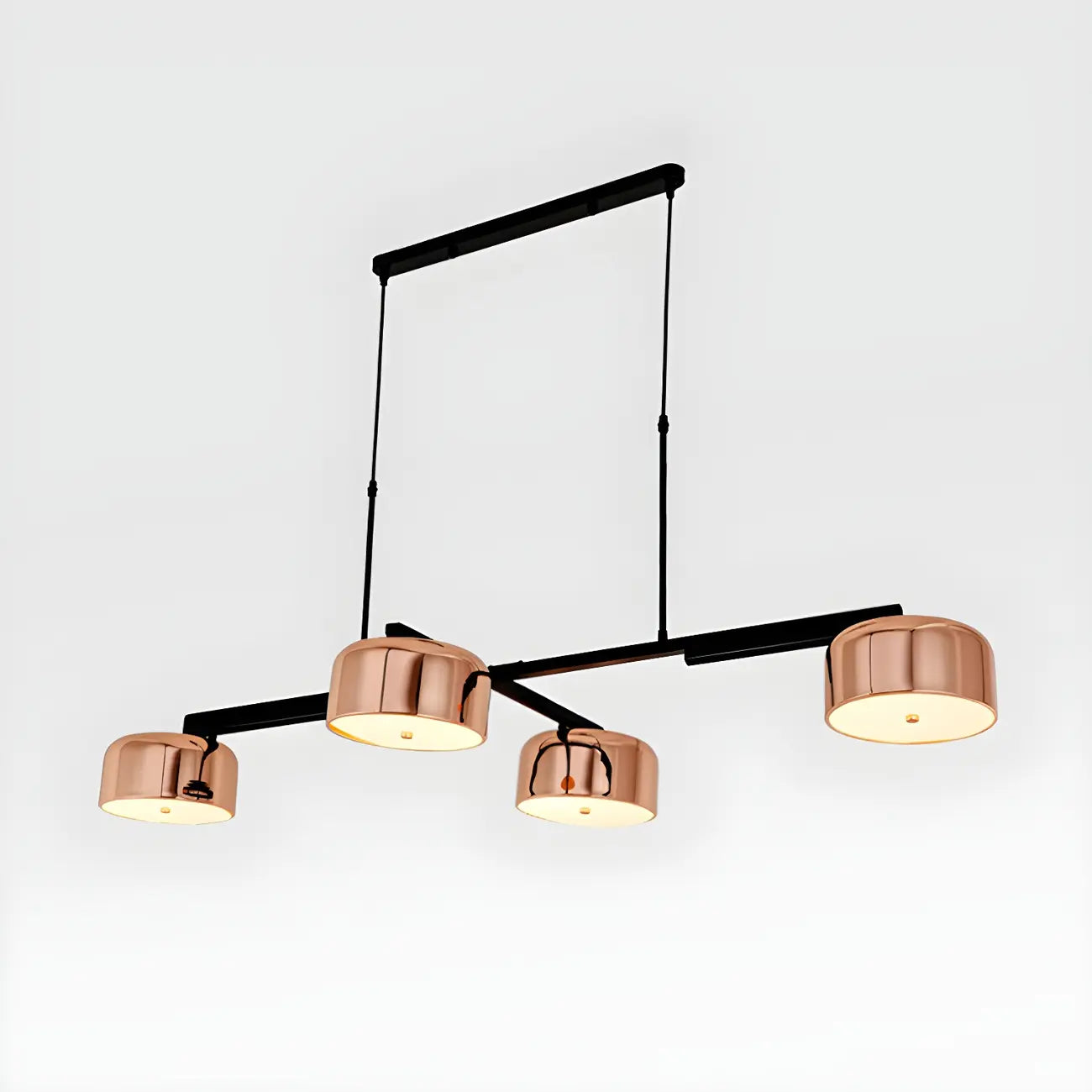 Minimalist 4-Light Cylinder Chandelier with Metal Frame