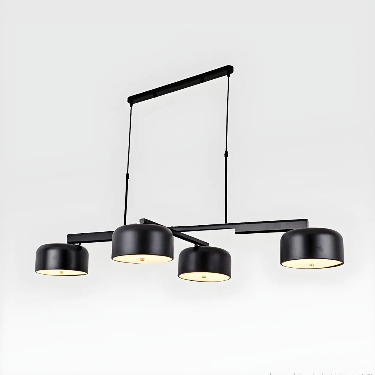 Minimalist 4-Light Cylinder Chandelier with Metal Frame
