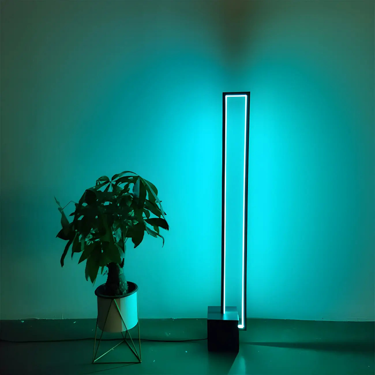 Rectangle LED Floor Lamp with RGB Dimming for Living Room