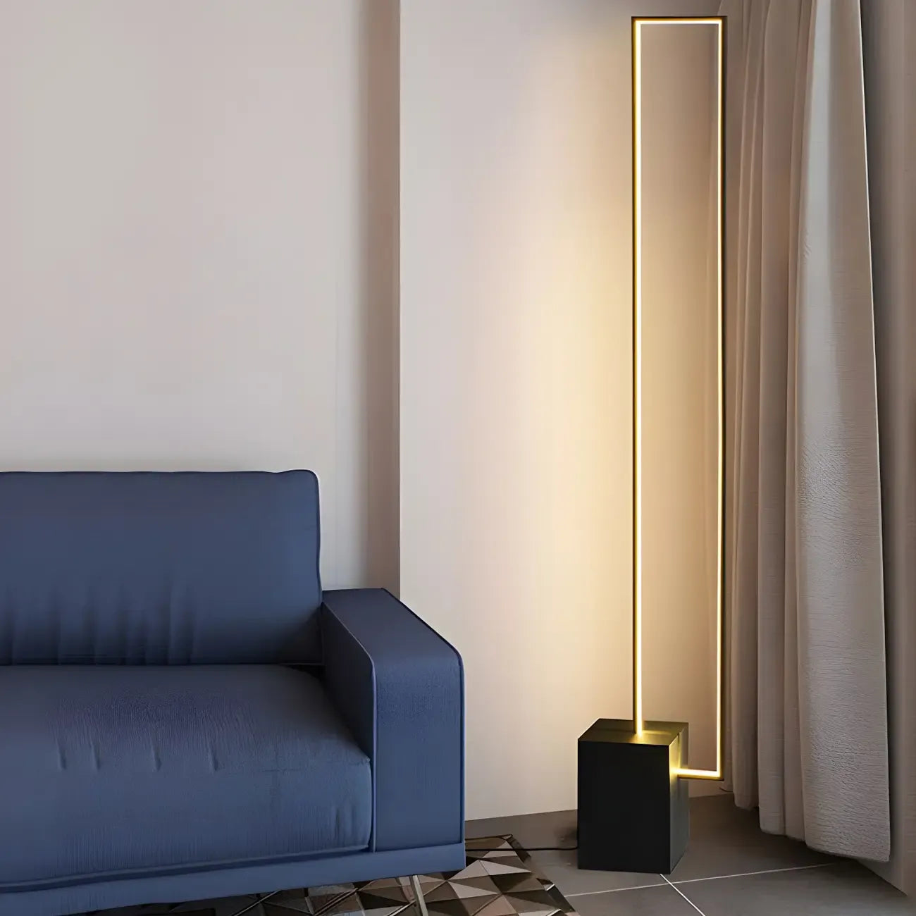 Rectangle LED Floor Lamp with RGB Dimming for Living Room