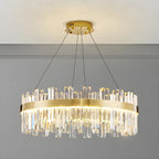 Glamorous Gold Round Crystal LED Chandelier for Living Room