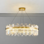 Glamorous Gold Round Crystal LED Chandelier for Living Room