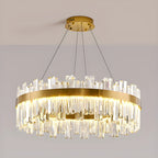 Glamorous Gold Round Crystal LED Chandelier for Living Room