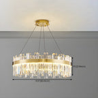 Glamorous Gold Round Crystal LED Chandelier for Living Room