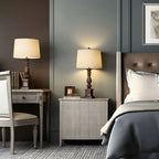 Traditional Brown Resin LED Table Lamp for Bedside Lighting