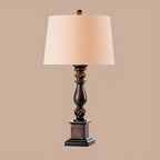 Traditional Brown Resin LED Table Lamp for Bedside Lighting