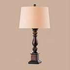 Traditional Brown Resin LED Table Lamp for Bedside Lighting