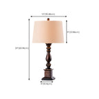 Traditional Brown Resin LED Table Lamp for Bedside Lighting