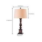 Traditional Brown Resin LED Table Lamp for Bedside Lighting