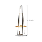 63Black Linear LED Floor Lamp with Shelf for Living Room