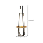 63Black Linear LED Floor Lamp with Shelf for Living Room