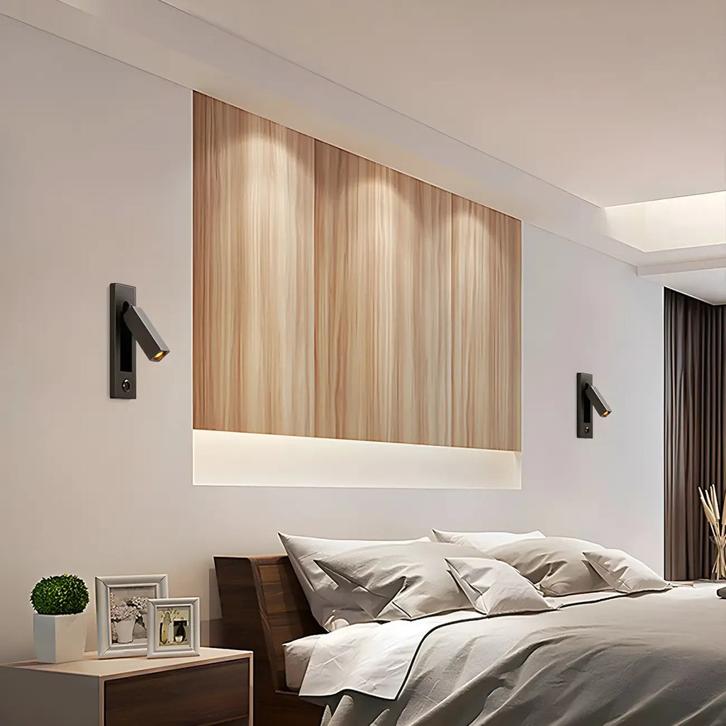 Modern Metal LED Wall Light with Switch for Bedroom Reading