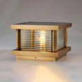 Modern Metal Glass Square Wired Post Cap Light
