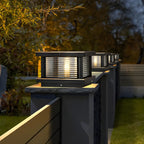 Modern Metal Glass Square Wired Post Cap Light