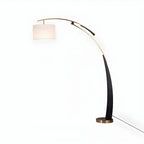Arm Adjustable Arc Floor Lamp with Drum Shade for Living Room