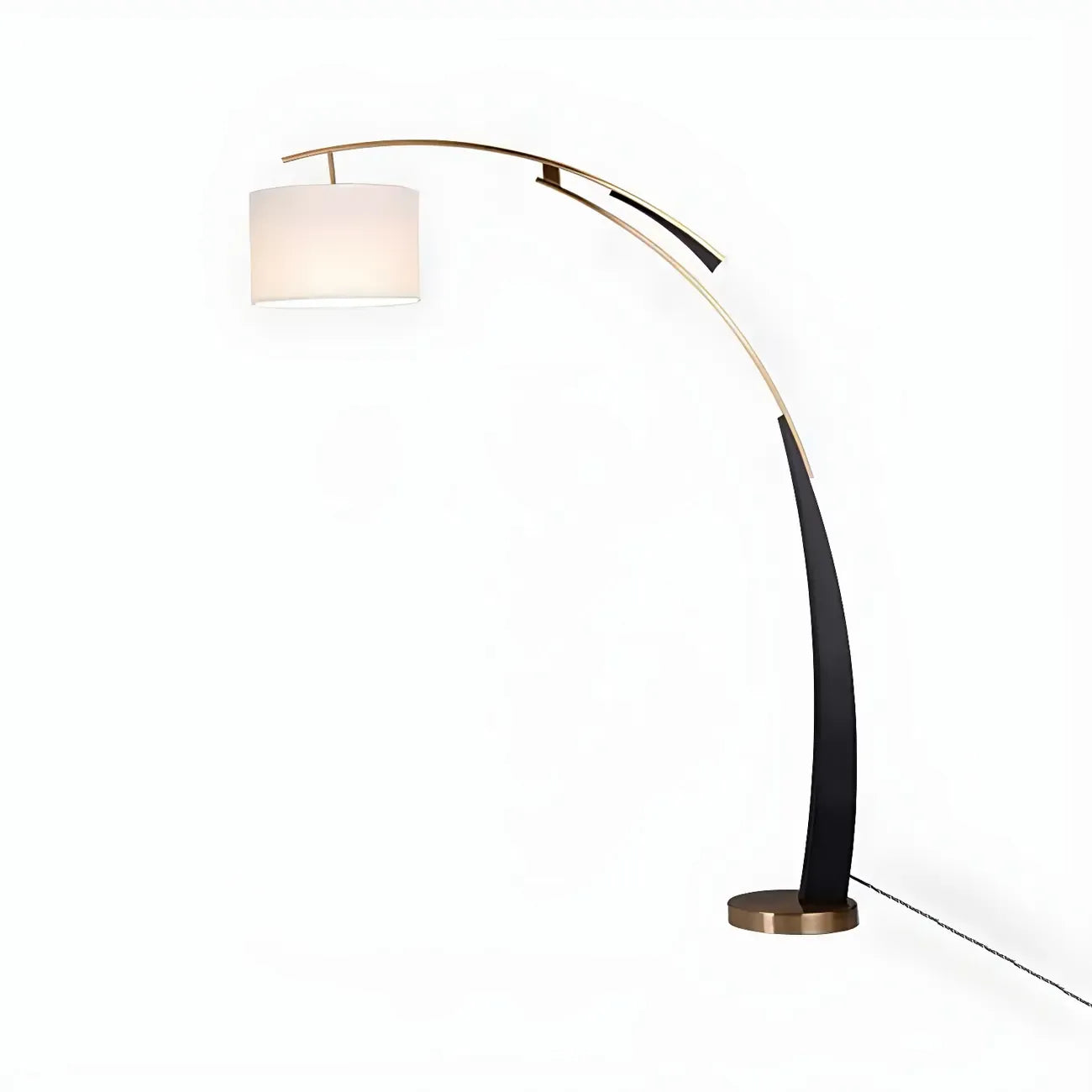 Arm Adjustable Arc Floor Lamp with Drum Shade for Living Room