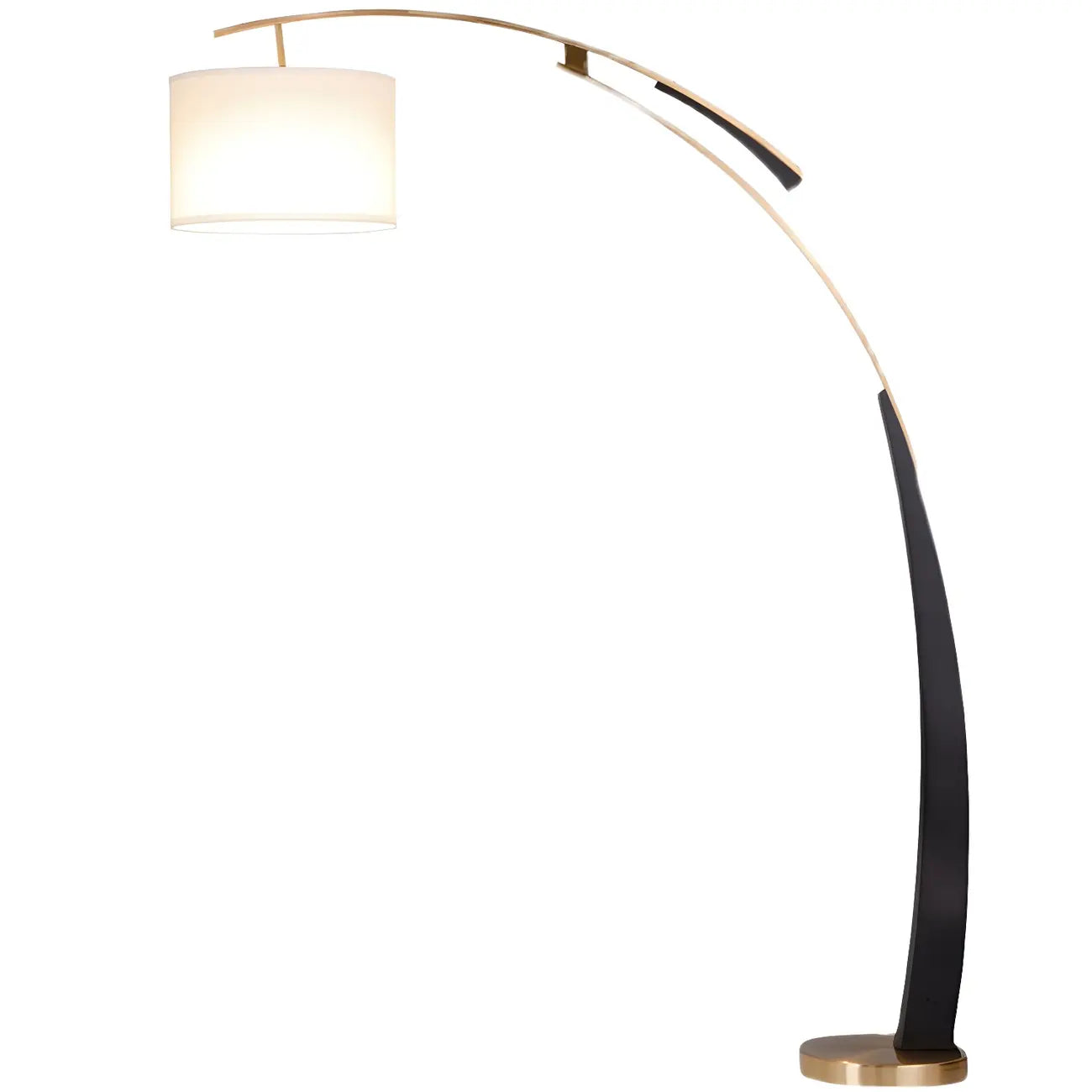 Arm Adjustable Arc Floor Lamp with Drum Shade for Living Room
