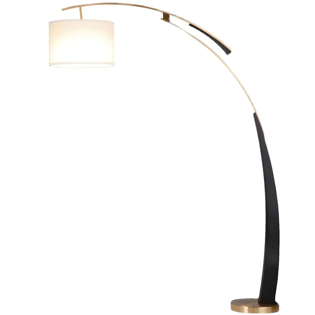 Arm Adjustable Arc Floor Lamp with Drum Shade for Living Room