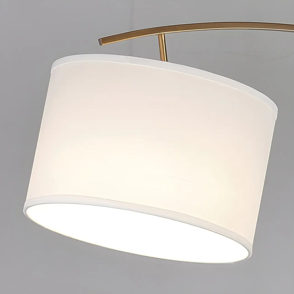 Arm Adjustable Arc Floor Lamp with Drum Shade for Living Room