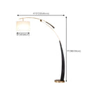 Arm Adjustable Arc Floor Lamp with Drum Shade for Living Room
