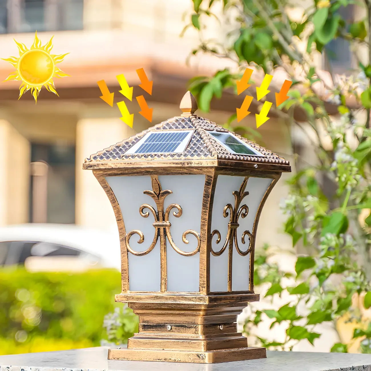 Vintage Bronze Solar Outdoor Post Lights