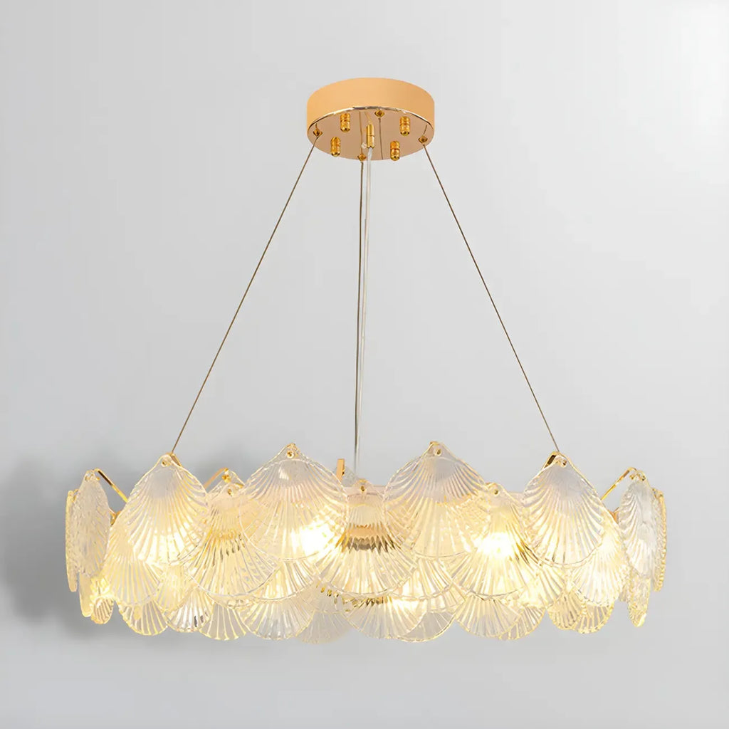 Modern Gold Shell Chandelier for Living Room