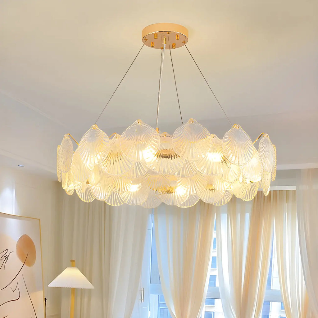 Modern Gold Shell Chandelier for Living Room