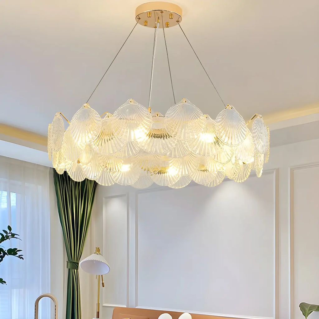 Modern Gold Shell Chandelier for Living Room