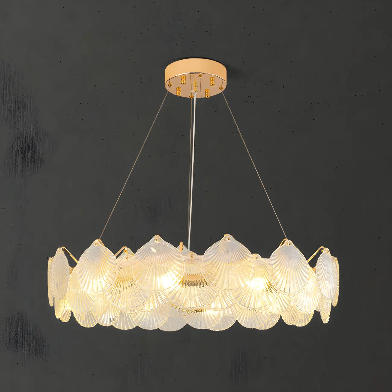 Modern Gold Shell Chandelier for Living Room