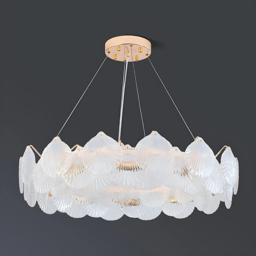 Modern Gold Shell Chandelier for Living Room