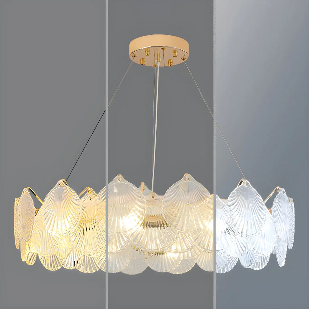 Modern Gold Shell Chandelier for Living Room