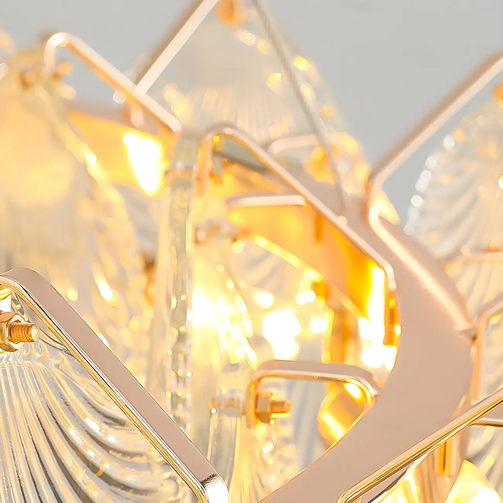 Modern Gold Shell Chandelier for Living Room
