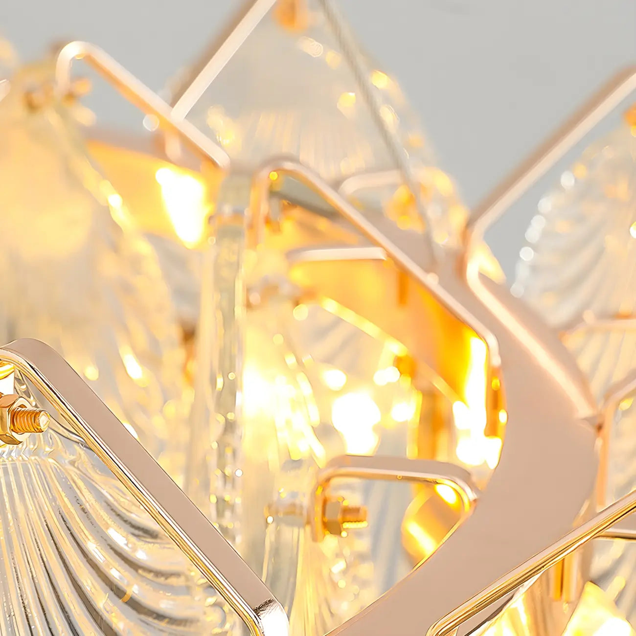 Modern Gold Shell Chandelier for Living Room