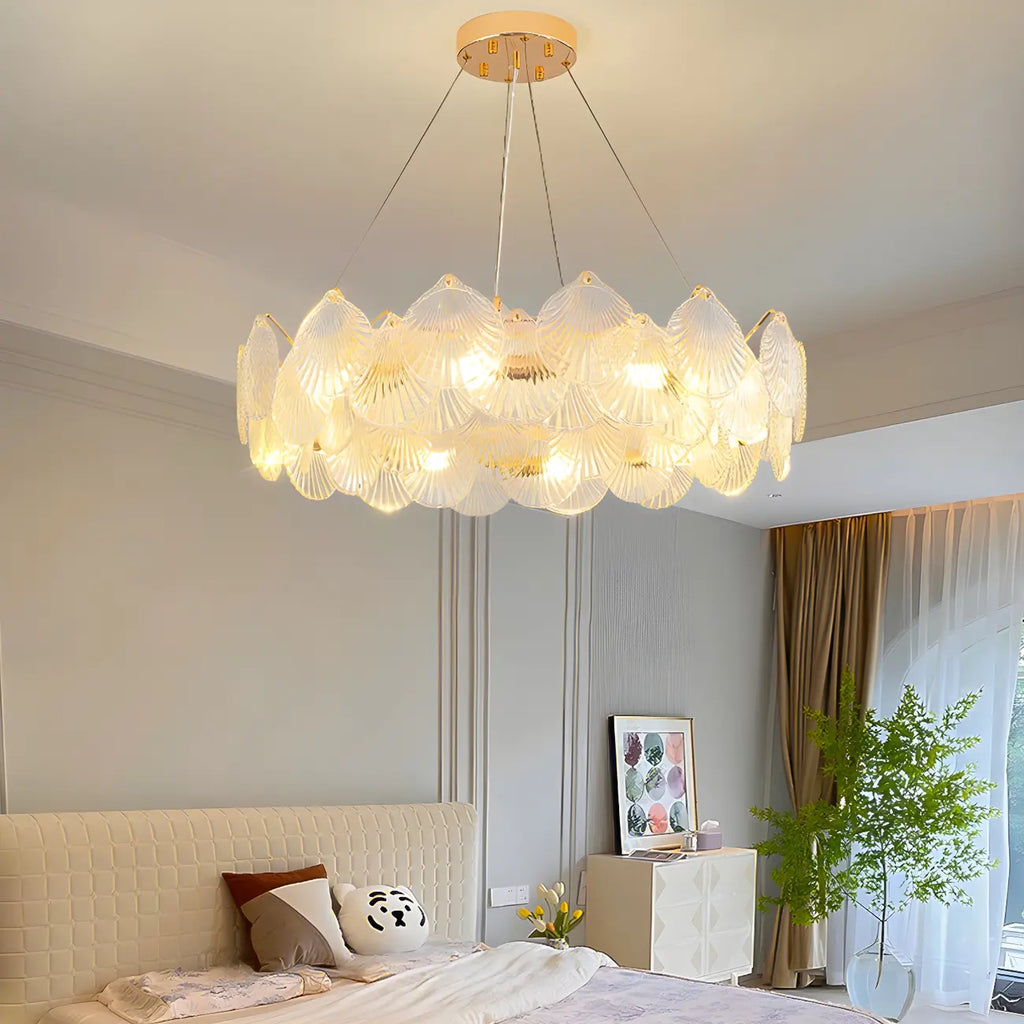 Modern Gold Shell Chandelier for Living Room