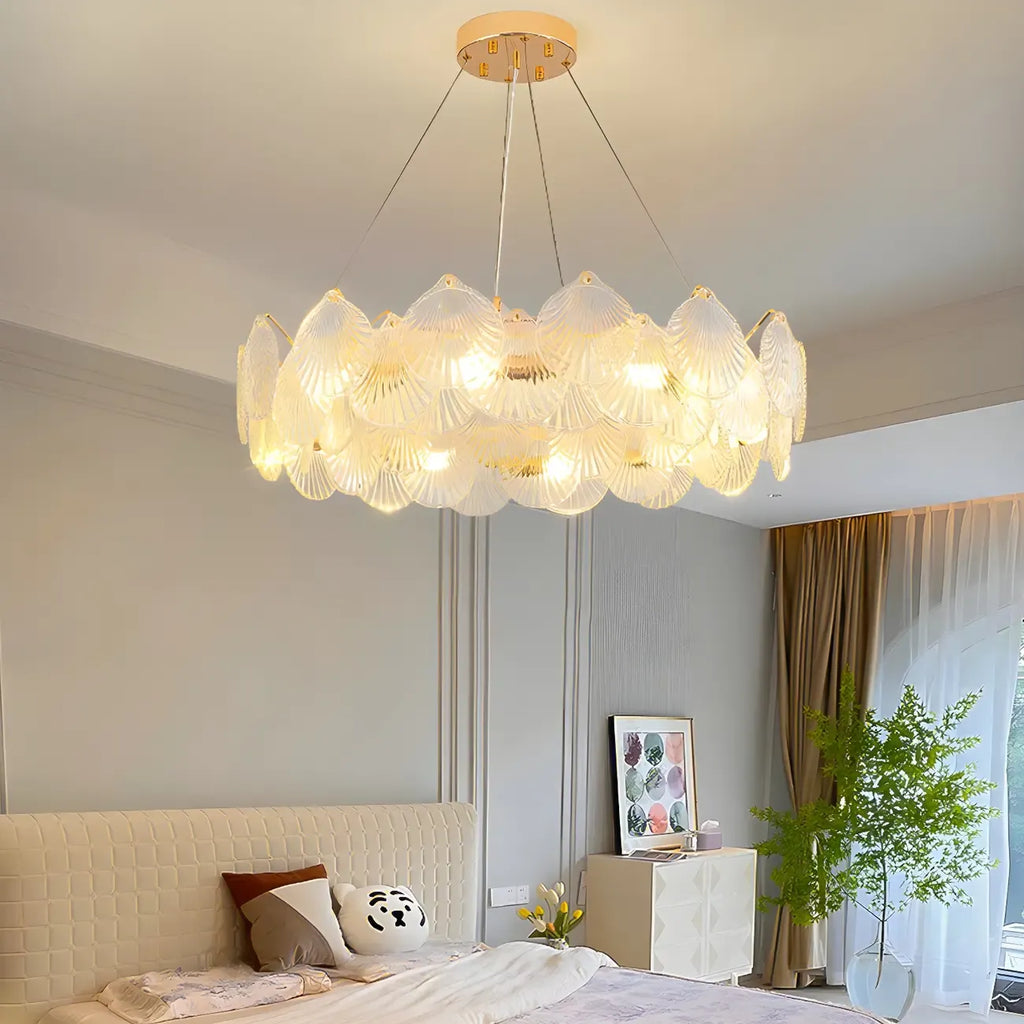Modern Gold Shell Chandelier for Living Room