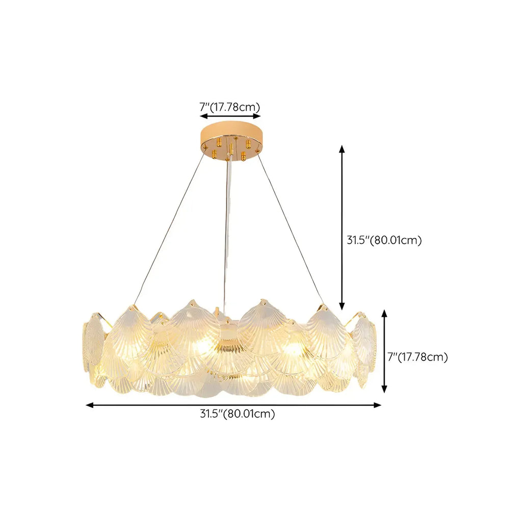 Modern Gold Shell Chandelier for Living Room